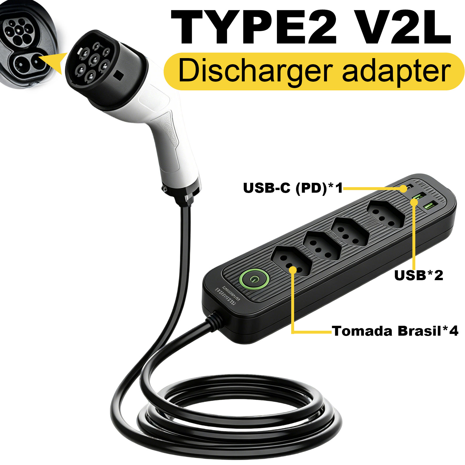 Outdoor Power Adapter - Tip2 V2L Deşarj Adaptörü 16A Brezilya