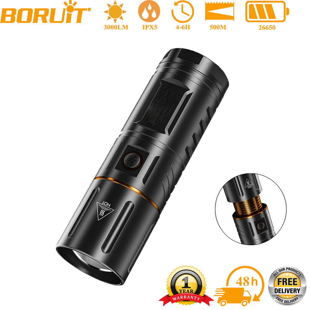 Outdoor Usb Power Bank - BORUiT Ultra Parlak 3000LM LED El