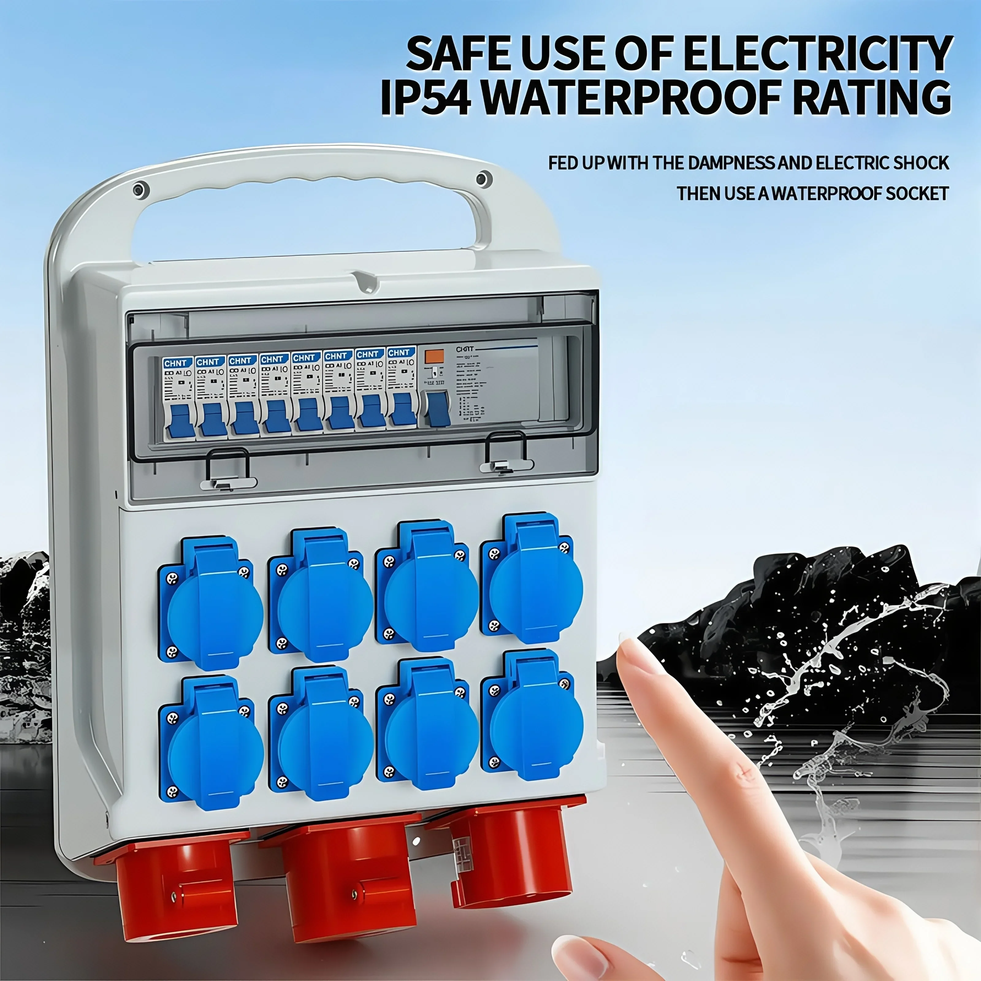 IP54 16A Su Geçirmez Endüstriy - Outdoor Power Distribution Panel incelemesi ve fiyatı
