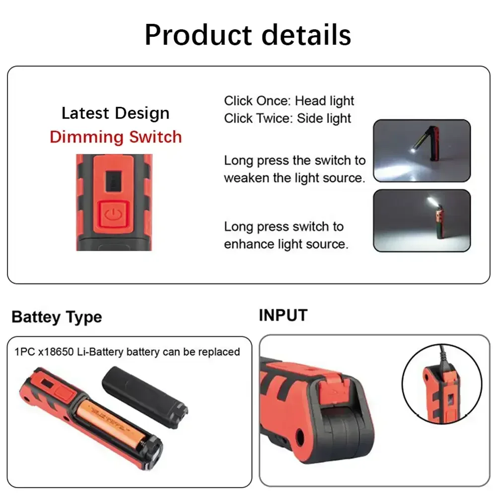 Kısılabilir COB LED Çalışma Iş - Outdoor Usb Power Bank incelemesi ve fiyatı
