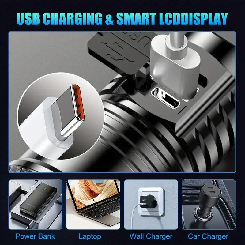 Taktik LED El Feneri 2000LM US - Outdoor Usb Power Bank incelemesi ve fiyatı